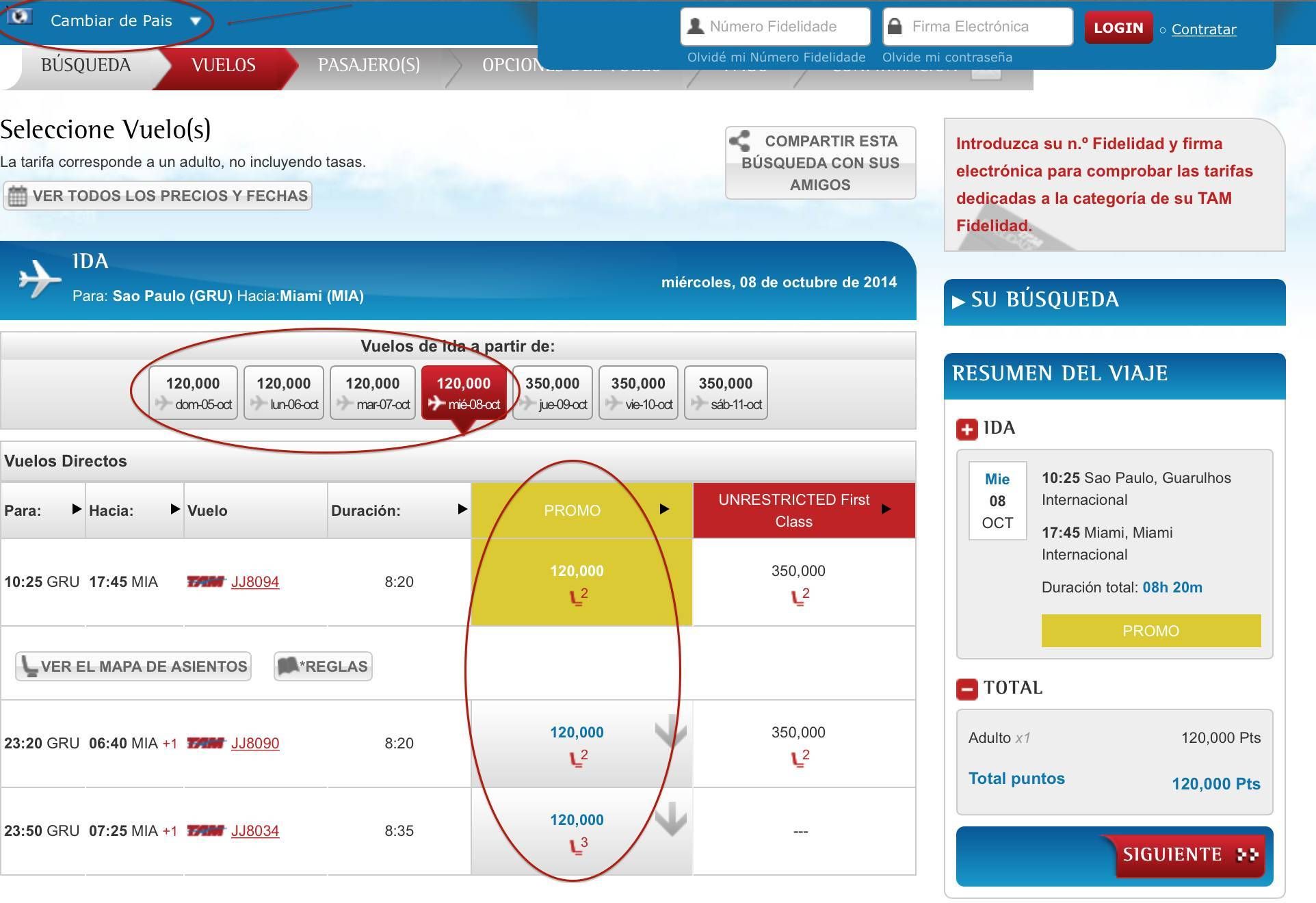 TAM Fidelidade tem mais disponibilidade na versão de site internacional do  que brasileira - Passageiro de Primeira